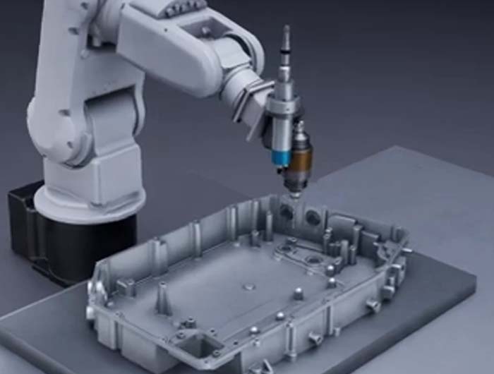 汽車電池托盤浮動(dòng)去毛刺